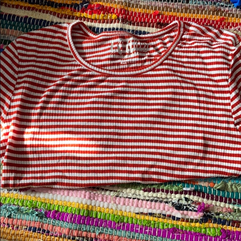 Red and white striped shirt